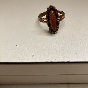 Elegant Copper-Toned Ring with Goldstone size 9